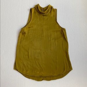 River Island Silky Gold Green Top, UK 8 or Sz XS/S